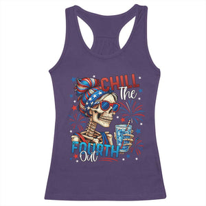 Chill the Fourth Out Skeleton Racerback Tank Top Funny Patriotic 4th of July Fireworks Party TS02 Purple Print Your Wear