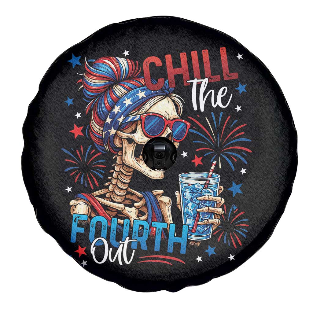 Chill the Fourth Out Skeleton Spare Tire Cover Funny Patriotic 4th of July Fireworks Party TS02 Print Your Wear