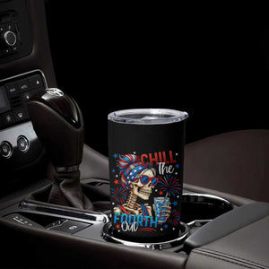 Chill the Fourth Out Skeleton Tumbler Cup Funny Patriotic 4th of July Fireworks Party TS02 Print Your Wear