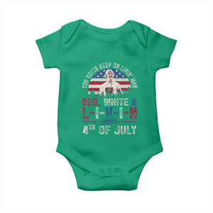 Red White and Livin Happy 4th of July Patriotic Baby Onesie Funny Retro Movie Quote You Gotta Keep On Living Man TS02 Irish Green Print Your Wear