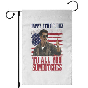 Happy 4th of July To All You Sumbitches Patriotic Graphic Garden Flag Funny Fighter Pilot Retro Action Movie Humor Inspo TS02 White Print Your Wear