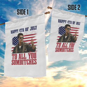 Happy 4th of July To All You Sumbitches Patriotic Graphic Garden Flag Funny Fighter Pilot Retro Action Movie Humor Inspo TS02 Print Your Wear