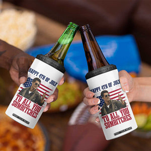 Happy 4th of July To All You Sumbitches Patriotic Graphic 4 in 1 Can Cooler Tumbler Funny Fighter Pilot Retro Action Movie Humor Inspo TS02 Print Your Wear