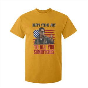 Happy 4th of July To All You Sumbitches Patriotic Graphic T Shirt For Kid Funny Fighter Pilot Retro Action Movie Humor Inspo TS02 Gold Print Your Wear