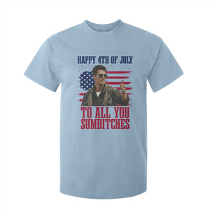 Happy 4th of July To All You Sumbitches Patriotic Graphic T Shirt For Kid Funny Fighter Pilot Retro Action Movie Humor Inspo TS02 Light Blue Print Your Wear