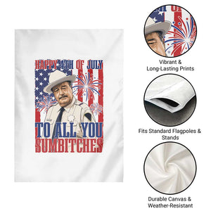 Happy 4th of July To All You Sumbitches Funny Sheriff Patriotic Graphic Garden Flag Retro Movie Quote Inspo Country Humor TS02 Print Your Wear