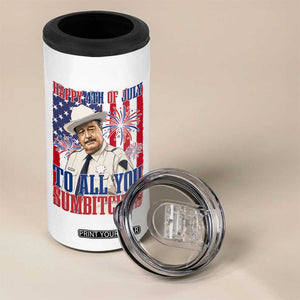 Happy 4th of July To All You Sumbitches Funny Sheriff Patriotic Graphic 4 in 1 Can Cooler Tumbler Retro Movie Quote Inspo Country Humor TS02 Print Your Wear