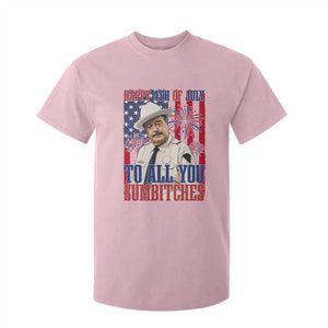 Happy 4th of July To All You Sumbitches Funny Sheriff Patriotic Graphic T Shirt For Kid Retro Movie Quote Inspo Country Humor TS02 Light Pink Print Your Wear