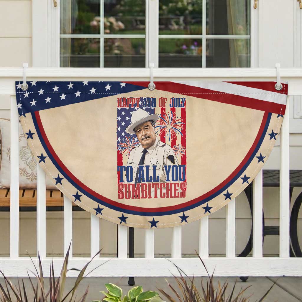 Happy 4th of July To All You Sumbitches Funny Sheriff Graphic Patriotic Fan Flag Retro Movie Quote Inspo Country Humor