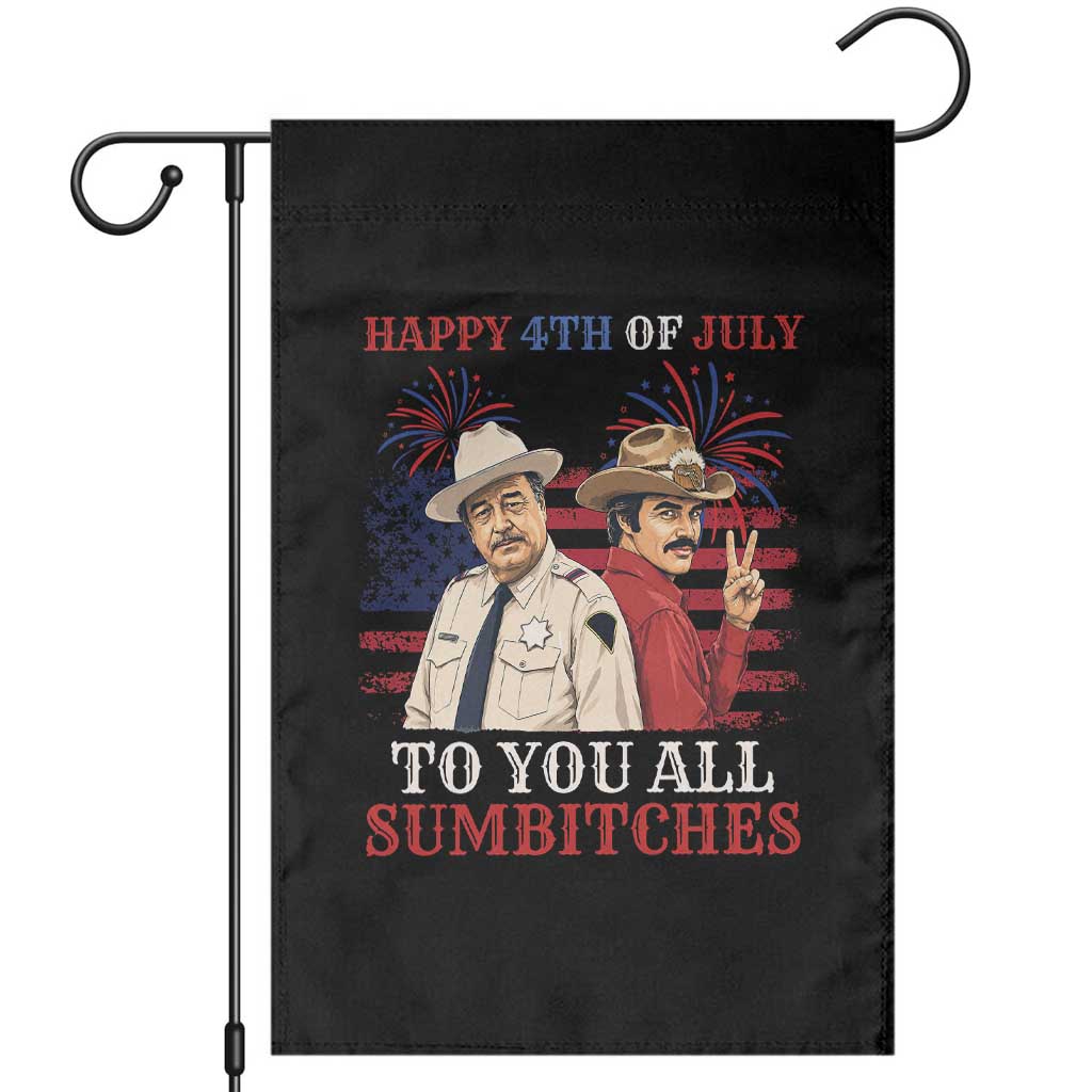 Happy 4th of July To All You Sumbitches Country Humor Garden Flag Vintage Southern Cowboy Patriotic Graphic TS02 Black Print Your Wear