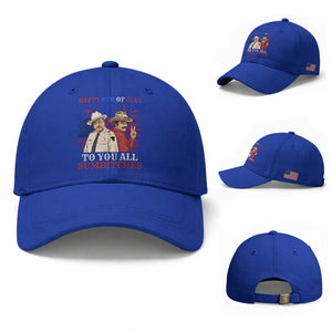 Happy 4th of July To All You Sumbitches Country Humor Baseball Cap Vintage Southern Cowboy Patriotic Graphic TS02 Baseball Cap Universal Fit Royal Blue Print Your Wear