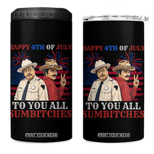 Happy 4th of July To All You Sumbitches Country Humor 4 in 1 Can Cooler Tumbler Vintage Southern Cowboy Patriotic Graphic TS02 One Size: 16 oz Black Print Your Wear