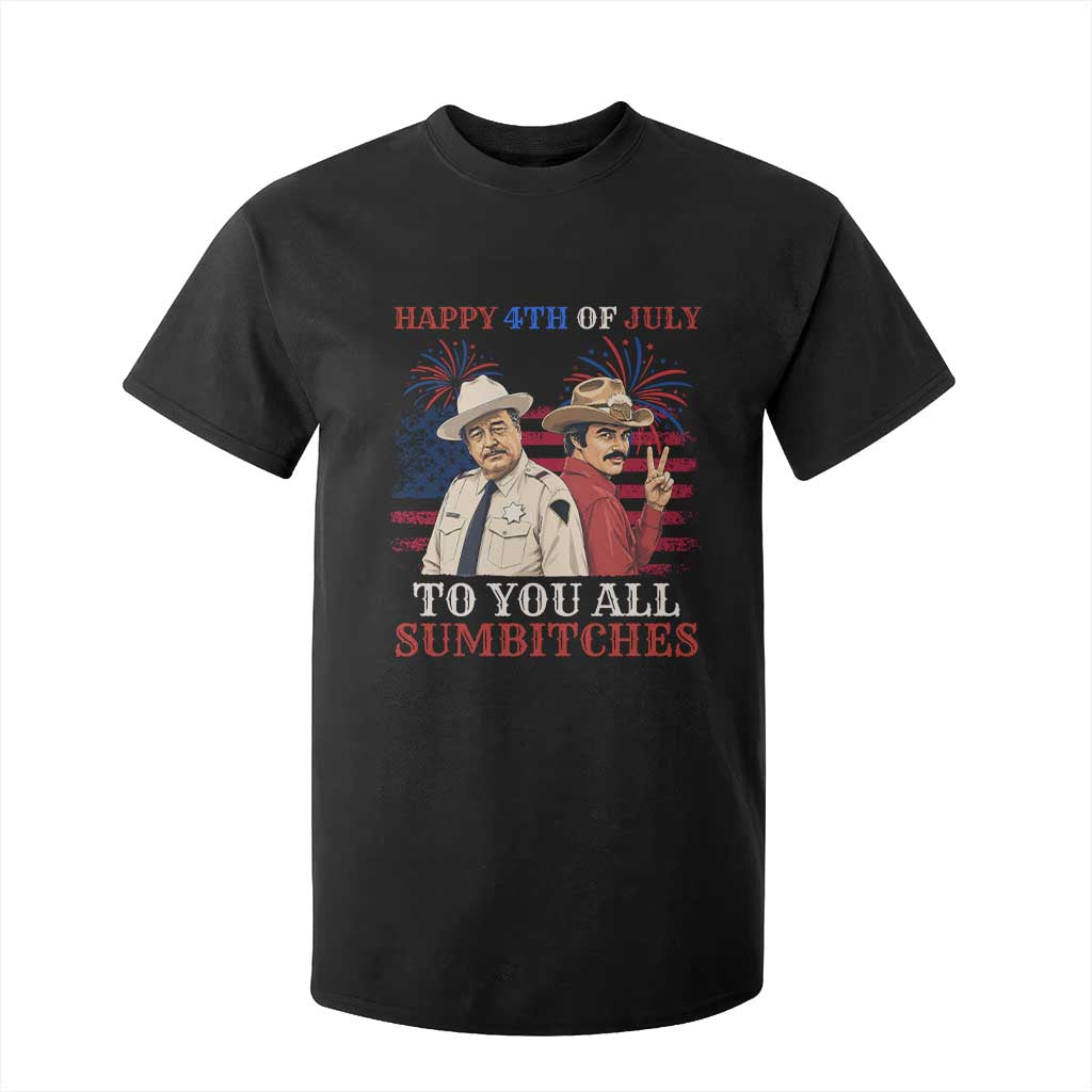 Happy 4th of July To All You Sumbitches Country Humor T Shirt For Kid Vintage Southern Cowboy Patriotic Graphic TS02 Black Print Your Wear