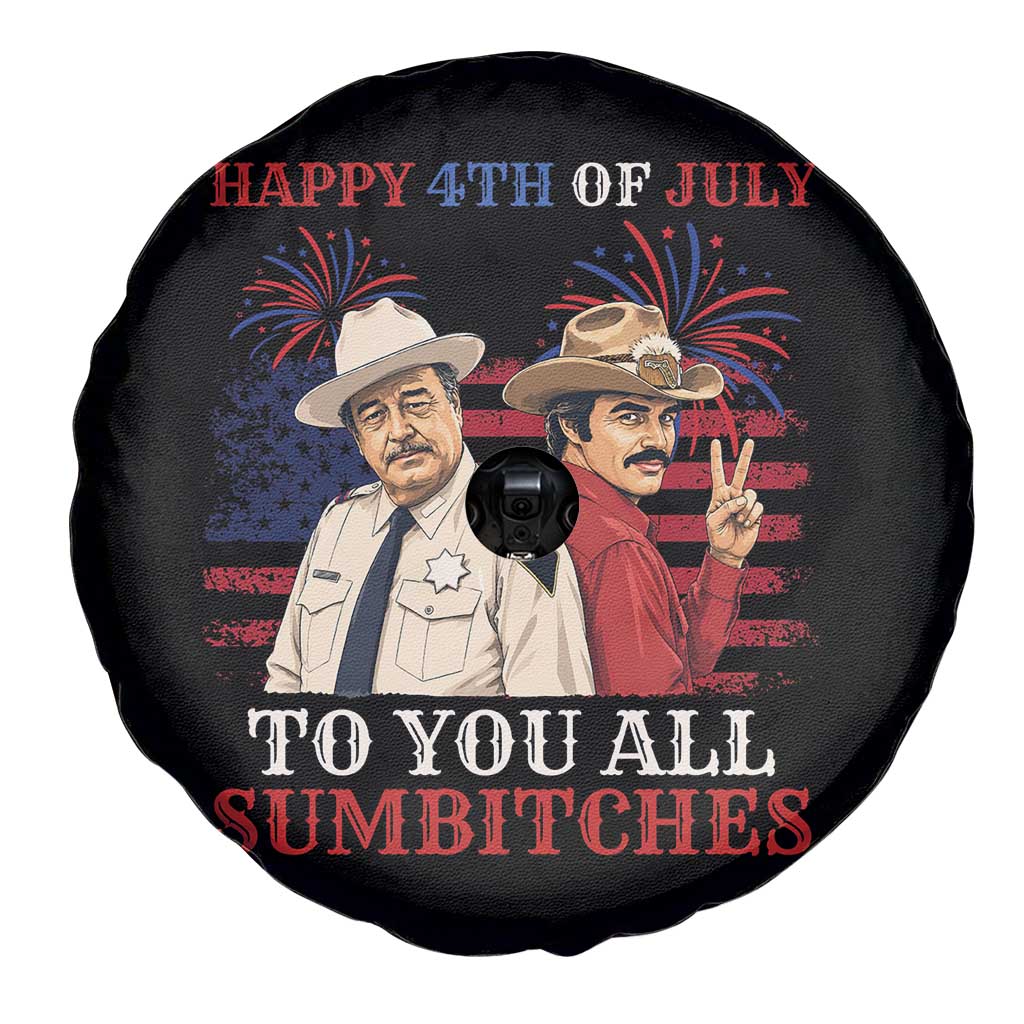 Happy 4th of July To All You Sumbitches Country Humor Spare Tire Cover Vintage Southern Cowboy Patriotic Graphic TS02 Print Your Wear