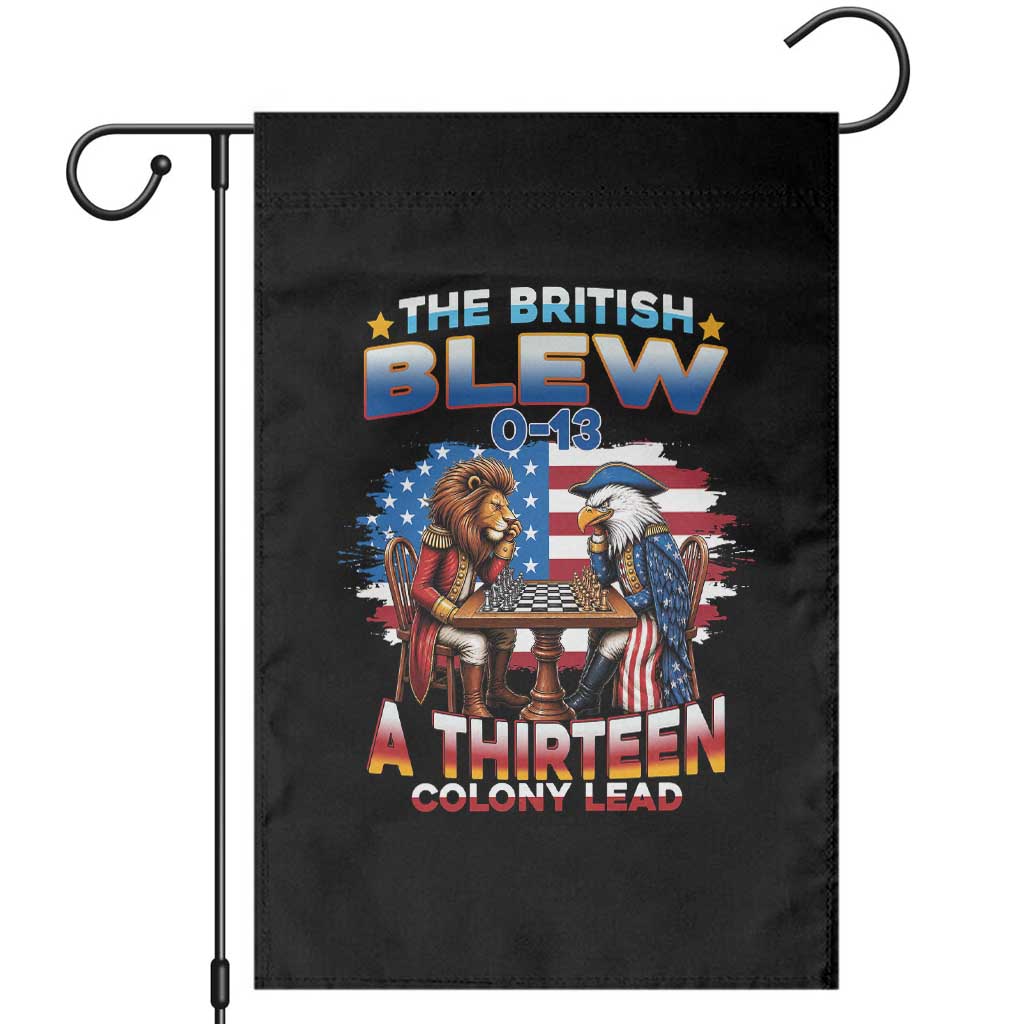 The British Blew A Thirteen Colony Lead 0-13 Lion vs Eagle Garden Flag Chess Match Patriotic 4th of July Funny History Graphic