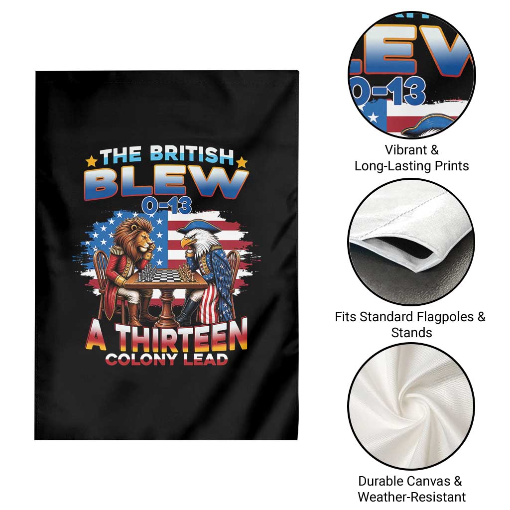 The British Blew A Thirteen Colony Lead 0-13 Lion vs Eagle Garden Flag Chess Match Patriotic 4th of July Funny History Graphic