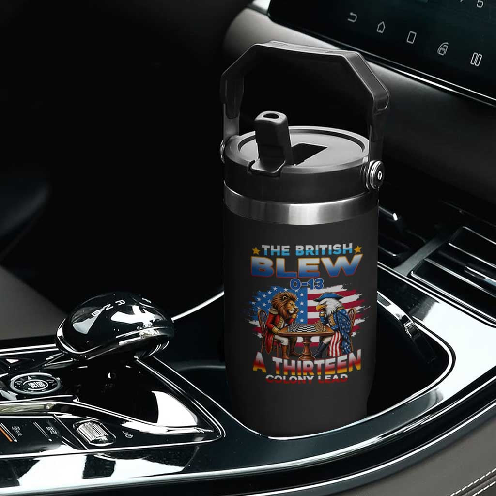 The British Blew A Thirteen Colony Lead 0-13 Lion vs Eagle Flip Straw Tumbler Chess Match Patriotic 4th of July Funny History Graphic TS02 Print Your Wear