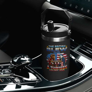The British Blew A Thirteen Colony Lead 0-13 Lion vs Eagle Flip Straw Tumbler Chess Match Patriotic 4th of July Funny History Graphic TS02 Print Your Wear
