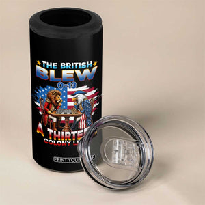 The British Blew A Thirteen Colony Lead 0-13 Lion vs Eagle 4 in 1 Can Cooler Tumbler Chess Match Patriotic 4th of July Funny History Graphic