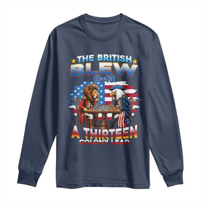The British Blew A Thirteen Colony Lead 0-13 Lion vs Eagle Long Sleeve Shirt Chess Match Patriotic 4th of July Funny History Graphic