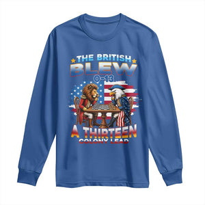The British Blew A Thirteen Colony Lead 0-13 Lion vs Eagle Long Sleeve Shirt Chess Match Patriotic 4th of July Funny History Graphic