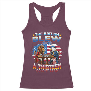 The British Blew A Thirteen Colony Lead 0-13 Lion vs Eagle Racerback Tank Top Chess Match Patriotic 4th of July Funny History Graphic