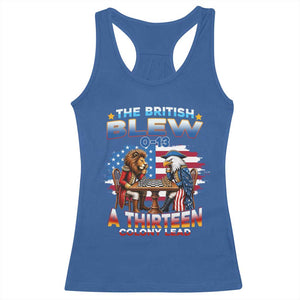 The British Blew A Thirteen Colony Lead 0-13 Lion vs Eagle Racerback Tank Top Chess Match Patriotic 4th of July Funny History Graphic