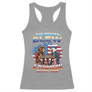 The British Blew A Thirteen Colony Lead 0-13 Lion vs Eagle Racerback Tank Top Chess Match Patriotic 4th of July Funny History Graphic