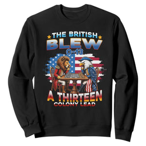 The British Blew A Thirteen Colony Lead 0-13 Lion vs Eagle Sweatshirt Chess Match Patriotic 4th of July Funny History Graphic