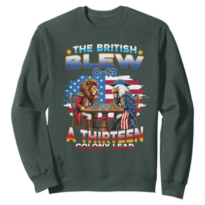 The British Blew A Thirteen Colony Lead 0-13 Lion vs Eagle Sweatshirt Chess Match Patriotic 4th of July Funny History Graphic