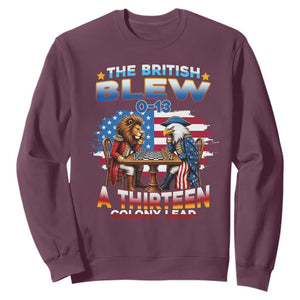 The British Blew A Thirteen Colony Lead 0-13 Lion vs Eagle Sweatshirt Chess Match Patriotic 4th of July Funny History Graphic