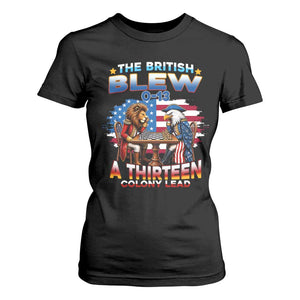 The British Blew A Thirteen Colony Lead 0-13 Lion vs Eagle T Shirt For Women Chess Match Patriotic 4th of July Funny History Graphic
