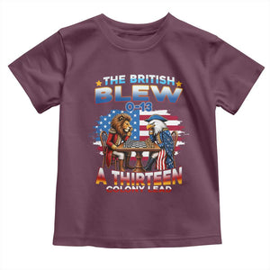 The British Blew A Thirteen Colony Lead 0-13 Lion vs Eagle Toddler T Shirt Chess Match Patriotic 4th of July Funny History Graphic