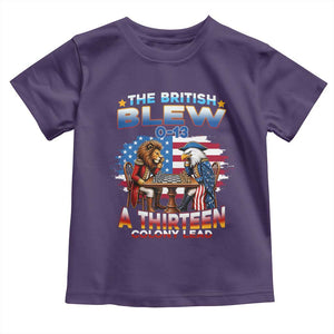 The British Blew A Thirteen Colony Lead 0-13 Lion vs Eagle Toddler T Shirt Chess Match Patriotic 4th of July Funny History Graphic