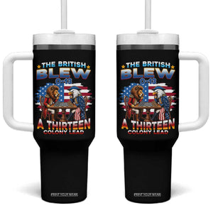 The British Blew A Thirteen Colony Lead 0-13 Lion vs Eagle Tumbler With Handle Chess Match Patriotic 4th of July Funny History Graphic