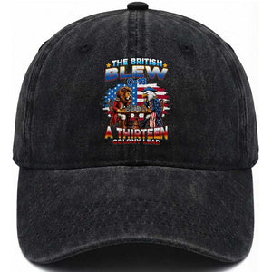 The British Blew A Thirteen Colony Lead 0-13 Lion vs Eagle Washed Cotton Baseball Cap Chess Match Patriotic 4th of July Funny History Graphic