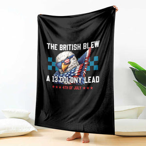 The British Blew A 13 Colony Lead Dabbing Eagle Throw Blanket Funny Patriotic 4th of July History Humor Graphic