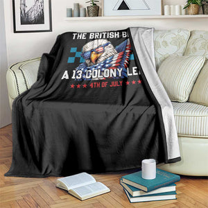 The British Blew A 13 Colony Lead Dabbing Eagle Throw Blanket Funny Patriotic 4th of July History Humor Graphic