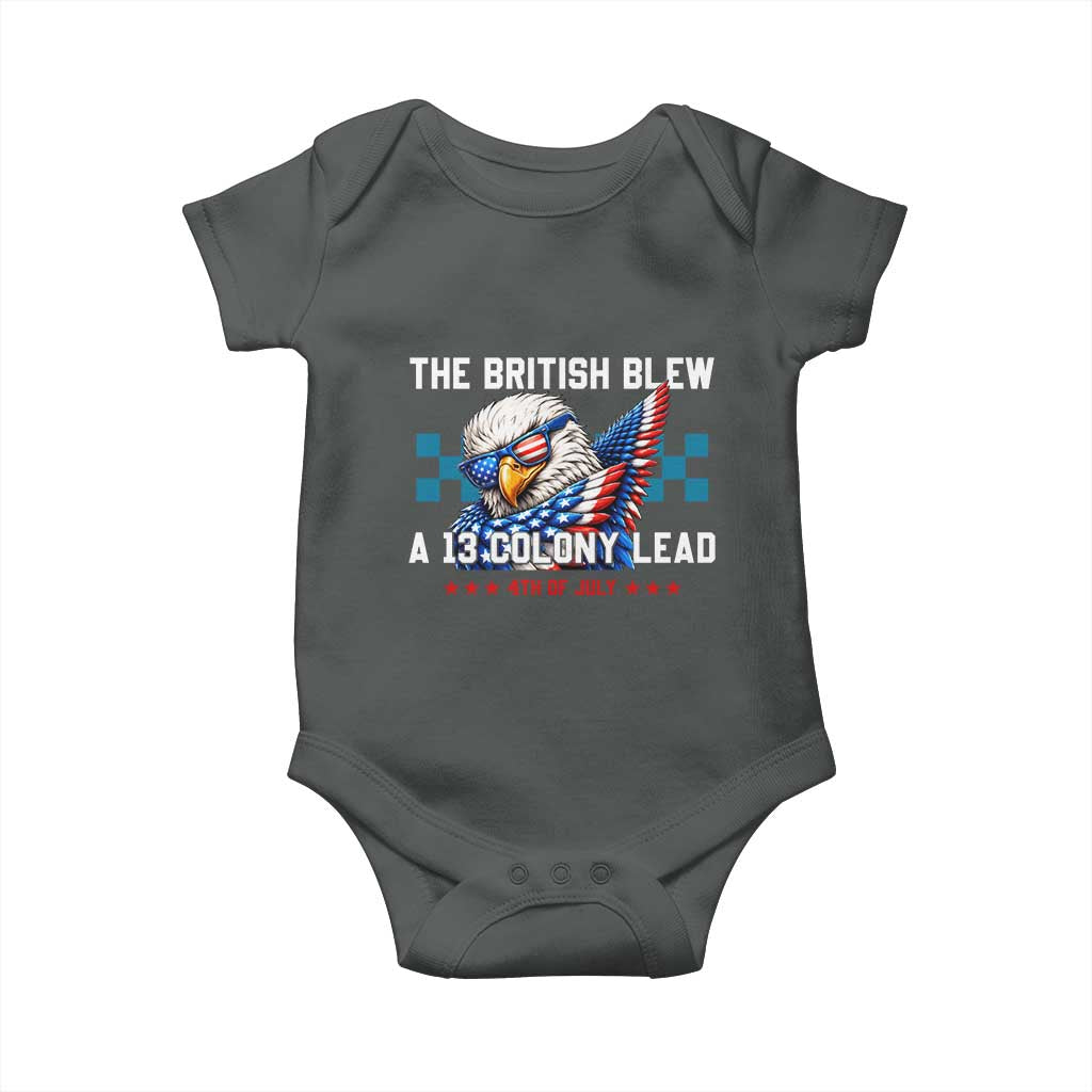 The British Blew A 13 Colony Lead Dabbing Eagle Baby Onesie Funny Patriotic 4th of July History Humor Graphic