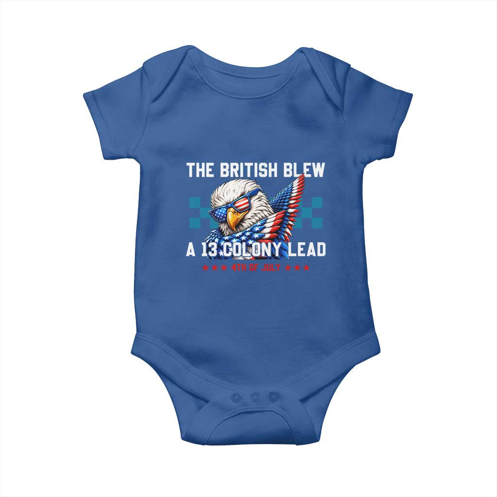 The British Blew A 13 Colony Lead Dabbing Eagle Baby Onesie Funny Patriotic 4th of July History Humor Graphic