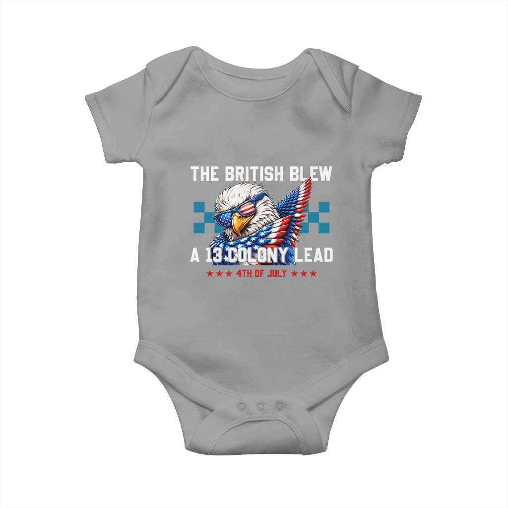 The British Blew A 13 Colony Lead Dabbing Eagle Baby Onesie Funny Patriotic 4th of July History Humor Graphic