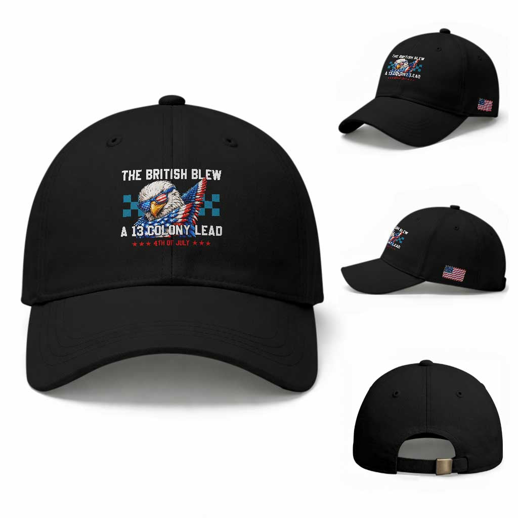 The British Blew A 13 Colony Lead Dabbing Eagle Baseball Cap Funny Patriotic 4th of July History Humor Graphic