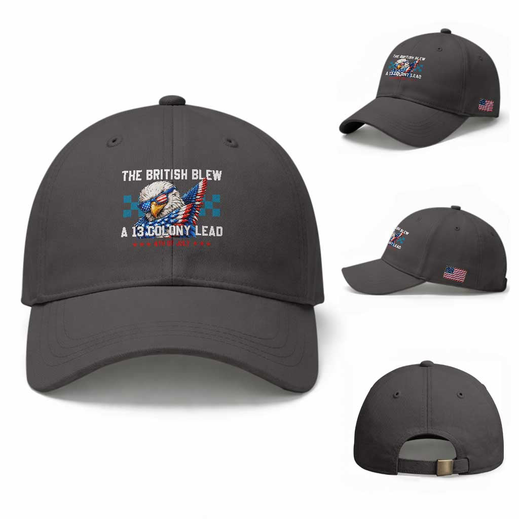 The British Blew A 13 Colony Lead Dabbing Eagle Baseball Cap Funny Patriotic 4th of July History Humor Graphic