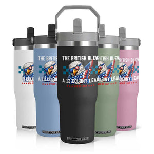 The British Blew A 13 Colony Lead Dabbing Eagle Flip Straw Tumbler Funny Patriotic 4th of July History Humor Graphic