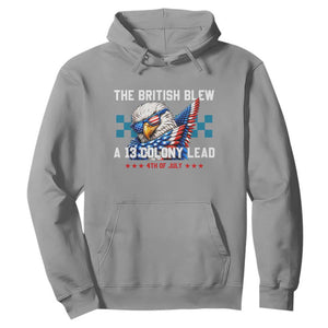 The British Blew A 13 Colony Lead Dabbing Eagle Hoodie Funny Patriotic 4th of July History Humor Graphic
