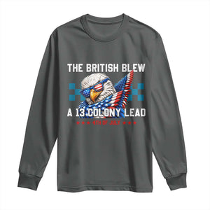 The British Blew A 13 Colony Lead Dabbing Eagle Long Sleeve Shirt Funny Patriotic 4th of July History Humor Graphic