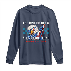 The British Blew A 13 Colony Lead Dabbing Eagle Long Sleeve Shirt Funny Patriotic 4th of July History Humor Graphic
