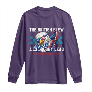 The British Blew A 13 Colony Lead Dabbing Eagle Long Sleeve Shirt Funny Patriotic 4th of July History Humor Graphic
