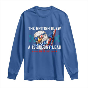 The British Blew A 13 Colony Lead Dabbing Eagle Long Sleeve Shirt Funny Patriotic 4th of July History Humor Graphic