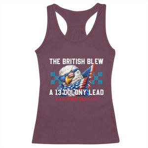 The British Blew A 13 Colony Lead Dabbing Eagle Racerback Tank Top Funny Patriotic 4th of July History Humor Graphic